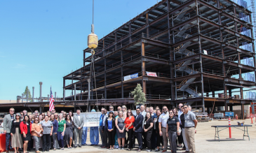 Inland Valley staff members standing outside the new tower